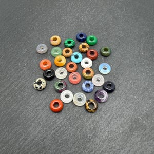 Gemstone Donut Pi Stone - DIY Jewelry Making, Bracelet Necklace Supplies (10mm)