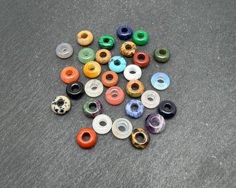 Gemstone Donut Pi Stone - DIY Jewelry Making, Bracelet Necklace Supplies (10mm)