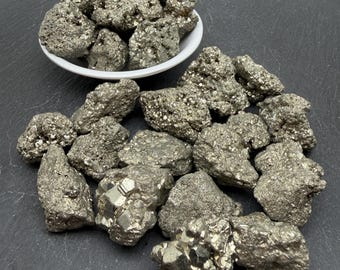 Pyrite Raw Stone - Rough Real Crystal, Collection Gemstone Gift, Crystal Supplies, Bulk Rocks