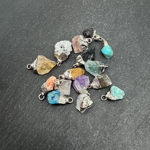 Natuurlijke ruwe edelsteen hanger - Benodigdheden voor het maken van zilveren sieraden, DIY ketting- en armbandhanger