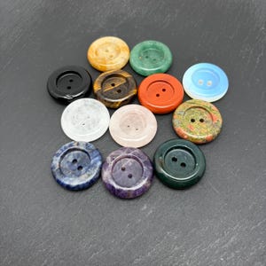 Natural Gemstone Button - DIY Sewing Supply, Choose Your Stone, Decorative Clothing Button