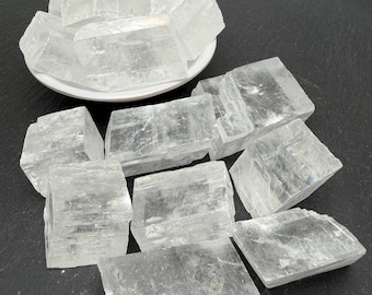 Iceland Spar Calcite Stone – Transparent Optical Crystal