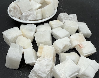 White Calcite Raw Stone - Rough Gemstone, Collection Crystal Gift, Crystal Supplies, Bulk Rocks