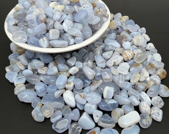 Blue Lace Agate Crystal Chips - Gemstone Chip, DIY Jewelry Making, Bulk Rocks Mineral (7-12mm)