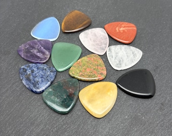Gemstone Guitar Pick Carving - Polished Guitar Plectrum, Music Gift, Wholesale Accessories