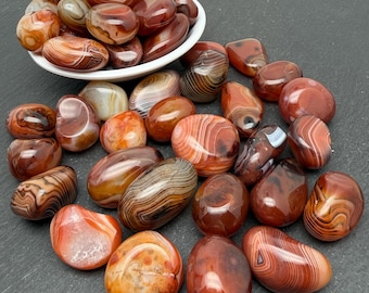 Sardonyx Agate Tumbled Stone - Polished Gemstone, Grounding Crystal, Bulk Lot