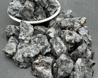 Surowy kamień larwikitowy – autentyczny surowy kryształ, prezent z kolekcji minerałów, artykuły z kamieni szlachetnych, skały luzem