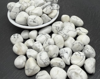 Howlite Tumbled Stone - Polished Gemstone, Smooth Mineral, Collector Specimen Gift