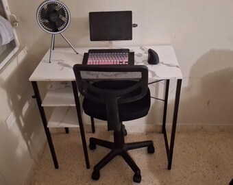 32 Inch Home Office Computer Desk with Shelves and Headphone Hook, Study Writing Table