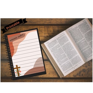 Druckbares PDF für Predigtnotizen, Kirche, Bibel, Boho Thema, Gebet, betende Mama, Notizen, Tagebuch