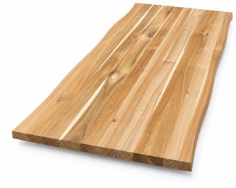 Double Live Edge Solid Acacia Wood Butcher Block Countertop, Table Top, Desktop