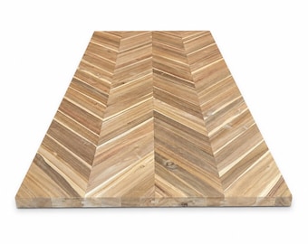 Chevron Butcher Block Countertop, Solid Acacia Wood Heringbone Tabletop