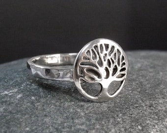 Sterling Silver Tree Of Life Ring. Handmade In Cornwall