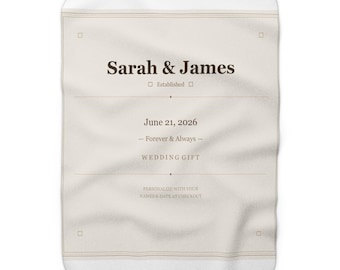 Manta personalizada para parejas / Regalo de boda con nombre personalizado / Manta de compromiso / Manta de aniversario para él y para ella