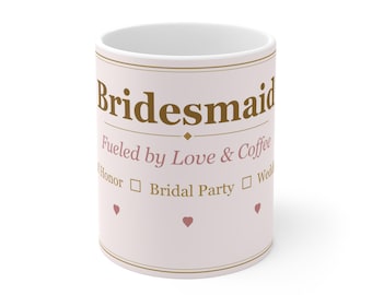Taza para damas de honor / Regalo para la fiesta nupcial / Taza de café para la dama de honor / Regalo de boda