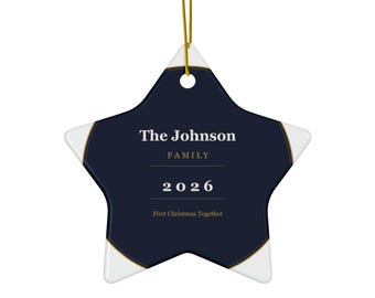 Adorno familiar personalizado / Adorno navideño con nombre personalizado / Primera Navidad juntos / Adorno del año de bodas / Recuerdo de pareja