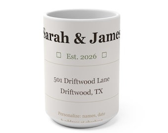 Taza de cerámica personalizada de 444 ml / Taza de café con nombre personalizado / Regalo de boda / Regalo para damas de honor / Taza de aniversario