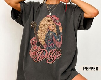 Comfort Colors Dolly Parton Retro Tee / 80s Country Music Shirt. Autograph Gift