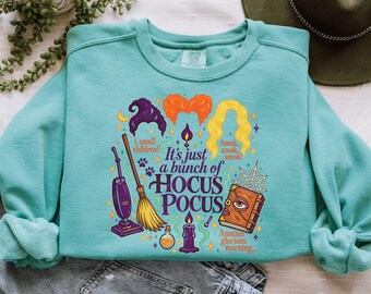 Comfort Colors® „Es ist nur ein Haufen Hokuspokus“-Sweatshirt, Halloween-Party-T-Shirt, Hokuspokus, Schwestern-T-Shirt, Geschenkidee für die gruselige Halloween-Zeit