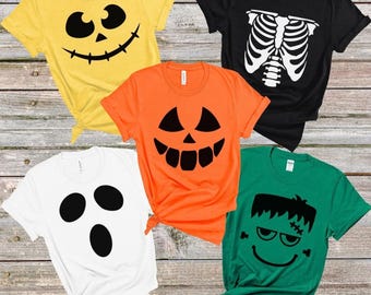 Pumpkin Faces Halloween Shirt, Funny Halloween T-Shirt, Group Halloween Shirt, Halloween T-Shirt, Halloween Party Shirt, Funny Shirt