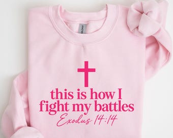 Christian Sweatshirt Breast Cancer Awareness, Womens Cancer Fighter Bible Verse Sweater, Chemo Warrior Gift, Cancer Support Gift