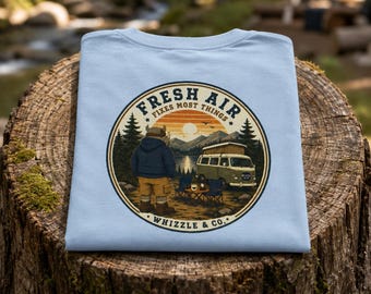 Camping Graphic T-Shirt: Fresh Air Fixes Most Things Tee