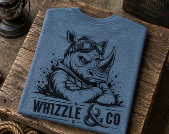 Camping Logo T-Shirt: WHIZZLE & CO Heritage Rhino Tee