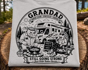 Grandad Camping T-Shirt: Funny Motorhome Campervan Tee
