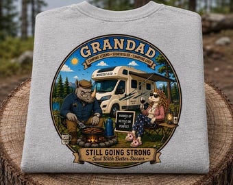 Grandad Motorhome T-Shirt: Campfire Chef Camping Tee