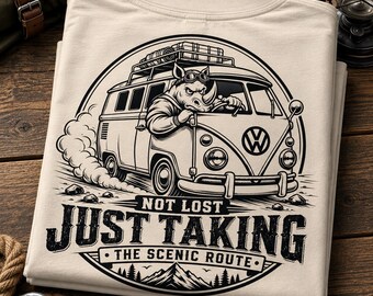 Funny Campervan T-Shirt: Scenic Route Road Trip Tee