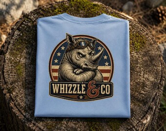 Camping Logo T-Shirt: WHIZZLE & CO Americana Rhino Tee