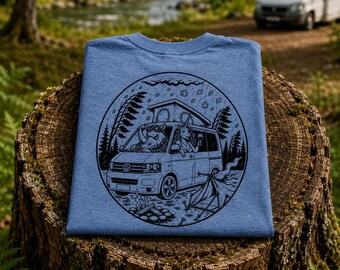 Campervan T-Shirt: Adventure Starts Where The Road Ends