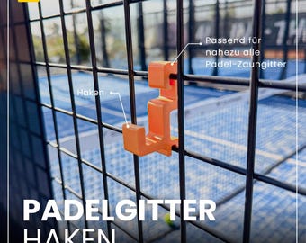 Padel Gitterhaken / Schlägerhalter zum Einhängen am Court