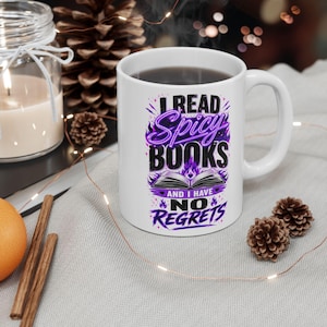 Spicy Books Mug, Romance Reader, BookTok Y2K (11 oz Ceramic)