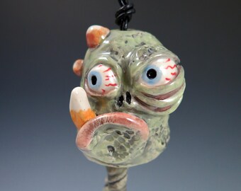Ceramic Mini Monster Bell, Clay Monster, Handmade Original Creature Pottery, Fantasy Pottery, Monster Art, OOAK, Gift for Him or Her
