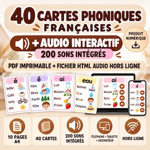 Audio Phonétique Français Interactif | 40 Sons et Graphèmes à Écouter | Prononciation Maternelle, CP et FLE