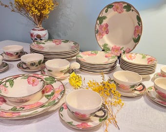 Franciscan Desert Rose 5-delad kuvertdukning, tillverkad i England, 1995 | Servisset | 8 set tillgängliga