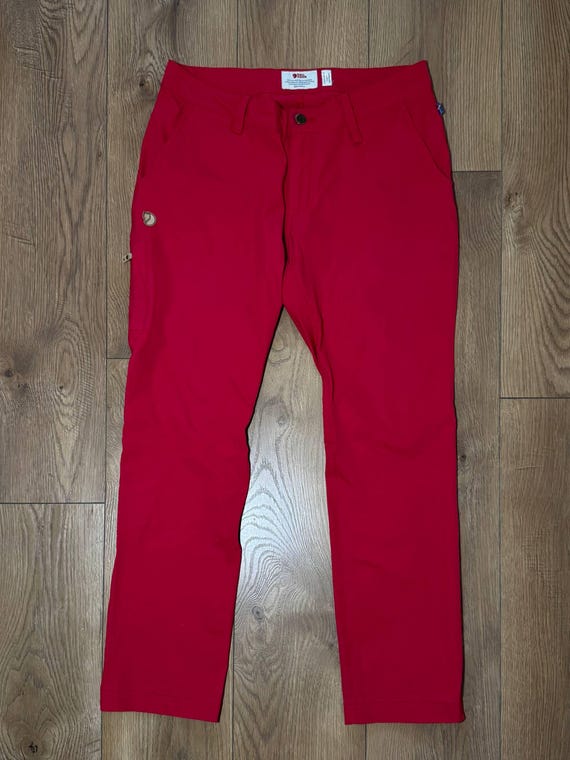 Fjallraven, Spodnie trekkingowe Fjällräven Abisko Stretch W 40 Vintage, Damskie Czerwone Spodnie Górskie Outdoor G-1000 Regular