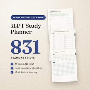 Planificador de estudio para el JLPT imprimible, cuaderno de trabajo para aprender japonés (descarga en PDF)