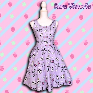 Lilac Gothic Skater Dress | Kawaii Dress | Lolita Dress