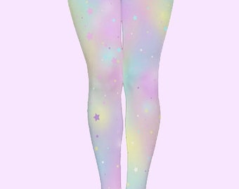 Pastel Rainbow Galaxy Fairy Kei Tights
