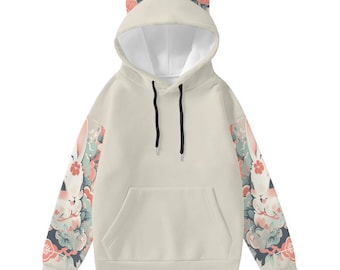 Cat Ears Japanese Bunny Flower Hoodie Harajuku Plus Size Hoodie