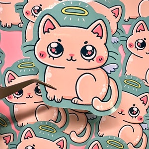 Angel Kitty Vinyl Sticker | Kawaii stickers | Cute Stickers | cute cat sticker