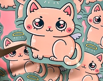 Angel Kitty Vinyl Sticker | Kawaii Sticker