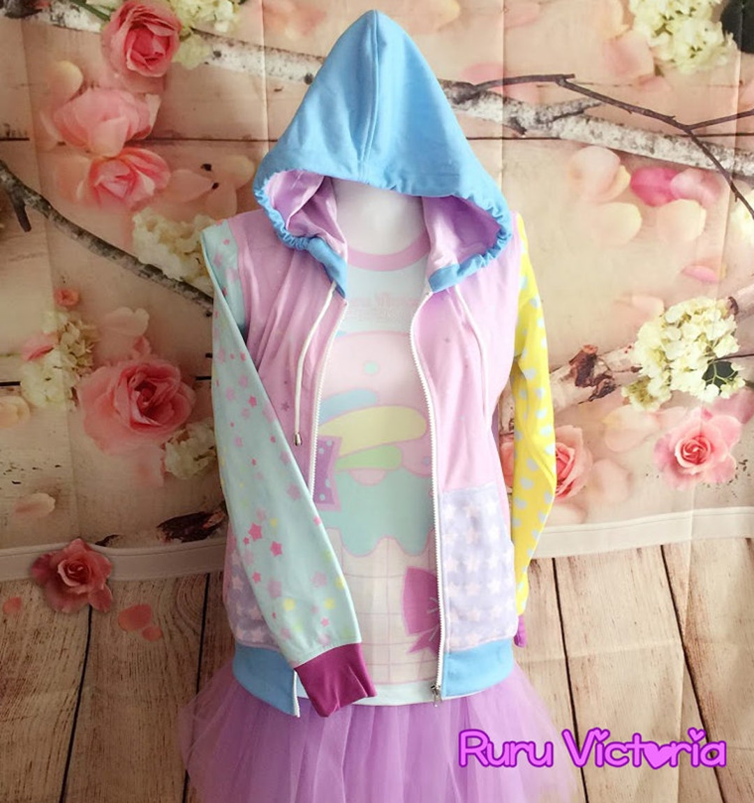 Candy Bear Harajuku Decora Fairy Kei Pastel Hoodie Plus Size Hoodie Etsy