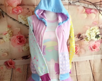 3XL Candy Bear Harajuku Decora Fairy Kei Pastel Hoodie | Plus Size