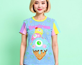 Camiseta de algodón pastel Eyescream, tallas grandes S-9XL