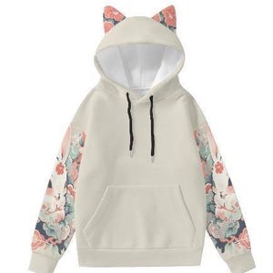 Cat Ears Japanese Bunny Flower Hoodie Harajuku Plus Size Hoodie