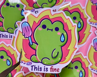 I'm OKAY frog Vinyl Sticker | Kawaii stickers | Cute Stickers | frog sticker