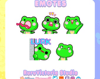 Frog Emotes Twitch Discord Pack | Twitch, Discord Streaming (Digital Download)